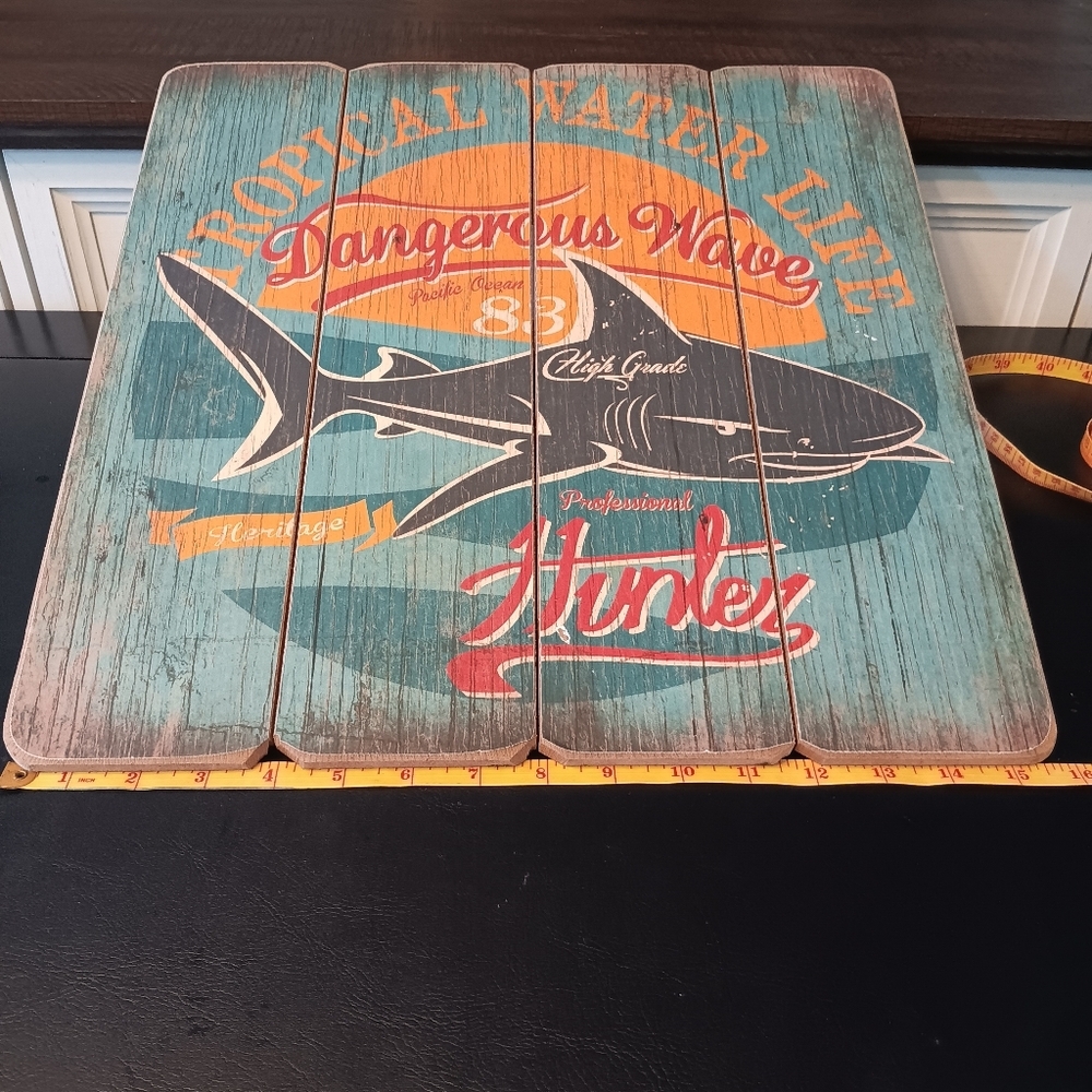 Rustic‎ Tropical Water Life Wooden Sign Decor